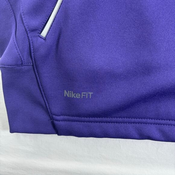 VTG y2k Nike Kansas State Wildcats Hoodie Men Medium Purple ThermaFit Sweatshirt - Picture 4 of 9